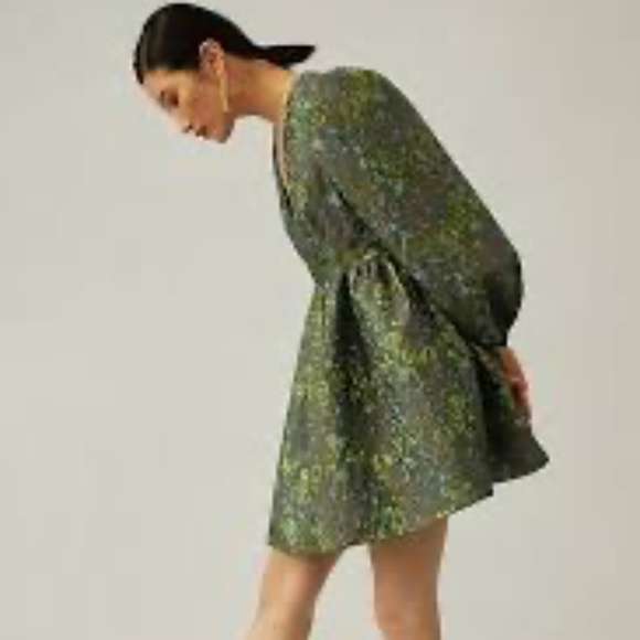 COREY LYNN CALTER DEEP-V JACQUARD DRESS - Picture 7 of 16